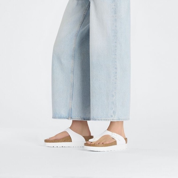 Birkenstock Gizeh Flex Platform Birko-Flor White Womens 38 - Picture 2 of 14